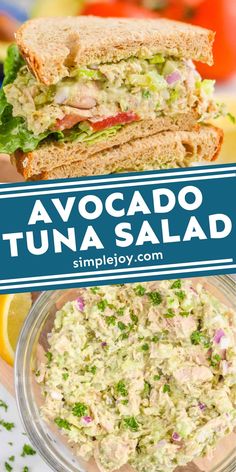 avocado tuna salad with lettuce and tomatoes