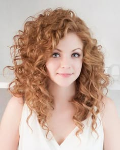 Cute Easy Soft Curly Hairstyle for Girls Long Layered Curly Haircuts, Curly Red Hair, Wavy Hairstyle, Trendy Hairstyle