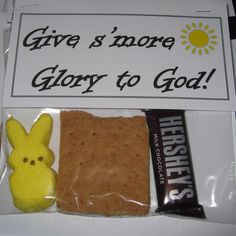 a box with some kind of food in it that says give's more glory to god