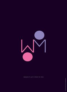 the logo for m & w is shown in pink and purple, on a black background