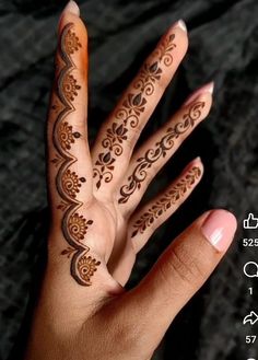 a person's hand with henna tattoos on it