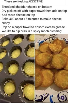 some food is in a muffin tin and another photo has been posted on twitter