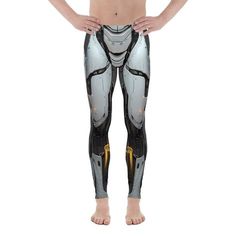 BStep into the future of fashion with our White Cyberpunk Robot Men's Leggings, where innovative design meets ultimate comfort. These leggings feature a captivating cyberpunk robot print against a crisp white background, delivering a bold and dynamic look. Crafted from high-quality materials, these leggings offer exceptional flexibility, durability, and moisture-wicking properties, ensuring optimal performance during workouts or everyday wear. The form-fitting design provides a supportive feel w White Cyberpunk, Cyberpunk Robot, Robot Print, Futuristic Aesthetic, Future Of Fashion, Mens Leggings, Mens Workout Clothes, Into The Future, Athletic Leggings