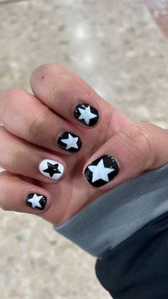 Black Nail Designs Men, Masc Nails Ideas, Short Emo Nails, Male Nail Art Designs, Masc Nails Designs, Masculine Nail Designs, Male Nails, Star Nail Designs