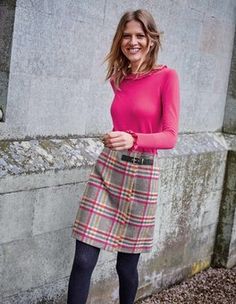 Faye Tweed Skirt Boden Seattle Outfits, February Fashion, Highland Fling, Celtic Fashion, Preppy Mode, Adrette Outfits, Wool Tights