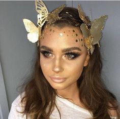 Spring Fairy Makeup. Cuteness Overload! Fairy Costume Makeup, Carnaval Make-up, Fantasy Make-up, Halloween Make-up Looks, Goddess Makeup, Fairy Halloween Costumes, Halloween Fairy, Fairy Queen, Fairy Makeup