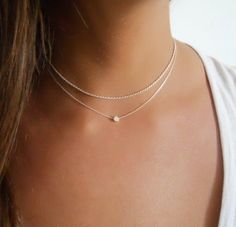 Floating Diamond Necklace, Necklace Rope, Name Necklace Silver, Silver Rope Chain, Dot Necklace, Dainty Diamond Necklace, Diamond Solitaire Necklace, Prom Jewelry, Solitaire Necklaces