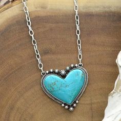 Brand New Simulated Turquoise Silvertone Alloy Other Listings : Jewelry Crystal Stud Dainty Coach Kate Spade Dress Jeans Free People Accessories Necklaces Accessories Hearts Gift Style #268 Turquoise Heart Necklace, Turquoise Necklaces, Turquoise Choker, Turquoise Pendant Necklace, Heart Choker, Turquoise Heart, Mens Jewelry Necklace, Couple Jewelry, Stone Pendant Necklace