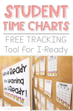 a bulletin board with the words, student time chart and free tracking tool for t - ready