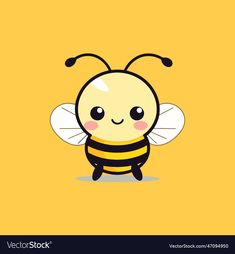 a cute little bee with big eyes