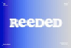 the word reeded is written in white on a blue background