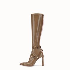 Fendi Boots, Boots Code, Soft Skirt, Heel Boots For Women, Luxury Boots, Boots Woman, Black Flats Shoes, Zippers Fashion, High Heel Boots Knee