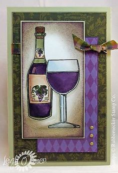 a card with a wine glass and bottle