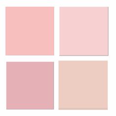 four different shades of pink and white