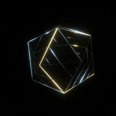 an illuminated cube in the dark