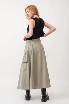 Carolina Maxi Skirt – CLOTHES HORSE Relaxed Cargo Skirt With Elastic Waistband For Summer, Summer Cargo Skirt With Elastic Waistband, Summer Cargo Skirt With Elastic Waistband And Relaxed Fit, Chic Cotton Maxi Skirt With Pockets, Chic Cotton Cargo Skirt For Spring, Chic Long Cargo Skirt For Spring, Baggy Cotton Skirt For Summer, Spring Cotton Maxi Skirt With Pockets, Spring Maxi Skirt With Elastic Waistband And Relaxed Fit