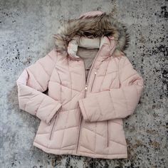 Marc New York Winter Coat. Light Pink. Detachable Hood. Pocket In The Inside And 2 Pockets Outside. Rose Gold Hardware. Light Pink Coat, Plaid Winter Jacket, Dream Vanity, Pink Winter Coat, Down Winter Coats, New York Winter, Black Moto Jacket, Faux Leather Coat, Fall Lookbook