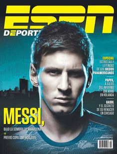 a magazine cover with a man on it's front page and the words espn written in spanish