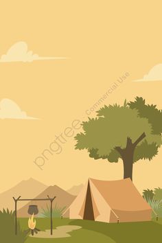 an illustration of a tent in the wilderness