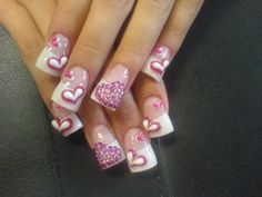 2000s Valentines, Holidays Nails, Fly Nails, Bling Nail Art, Baby Pink Nails, Duck Feet, Band Nails, Really Cute Nails