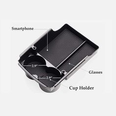 the parts of a cup holder are shown in this diagram, with measurements and instructions