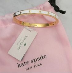 Brand New With Tags Kate Spade Brand " Spot The Spade" -Bangle Bracelet -White Color -Hinged Closure -Dust Bag/ Gift Box Included Elegant White Kate Spade Bracelet, Kate Spade Bangle Bracelet As A Gift, Kate Spade Bangle Bracelet As Gift, Kate Spade Bangle Bracelet For Weddings, Kate Spade Bangle Bracelets For Wedding, Kate Spade White Jewelry For Anniversary, Adjustable White Bangle, Kate Spade Jewelry, White Color