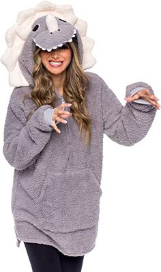 Amazon.com: Fun Halloween Hoodies, Animal and Spooky Pullover Costumes, Plush Adult Hooded Sweatshirts for Women and Men by FUNZIEZ! : Clothing, Shoes & Jewelry Hooded Halloween Sleepwear, Bear Onsies For Adults, Fox Adult Onesie, Zip Up Pullover, Onesie Pajamas Women Animel Cute, Halloween Hoodies, Sherpa Hoodie With Double-lined Hood And Long Sleeves, Animal Hoodie, Turkey Trot