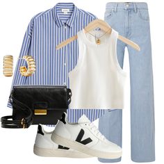 Outfit Light Blue Jeans, Casual Spring Outfits Jeans, Nyc Spring Outfits, Uni Outfits, Casual Day Outfits, Looks Chic, Casual Style Outfits, Lookbook Outfits