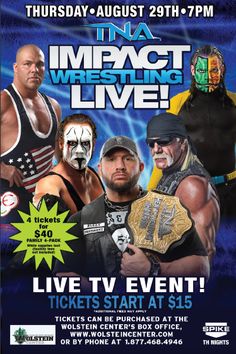 an advertisement for the impact wrestling live event