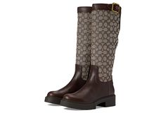 COACH Lilli Jacquard Boot - Women's Boots : Oak/Maple : Please Note: COACH items cannot be shipped to military addresses (APO or FPO) and addresses in Hawaii, the Virgin Islands, Guam or any other locations outside of the continental US. Add an elegant touch to your walk wearing the chic COACH Lilli Jacquard Boot that features buckle detailing on the shaft. Signature jacquard and leather upper. Man-made leather and signature jacquard lining. Pull-on and zippered side closure. Beautiful design on The Virgin Islands, Coach Boots, Virgin Islands, The Chic, Women's Boots, Wedge Boot, Ballet Flats, Leather Boots, Womens Boots