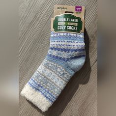 These Are Brand New With Tags. They Are A Women's Size 5-10 And Infused With Aloe. Hosiery, Double Layer, Blue White, Color Blue, Blue And White, Socks, Womens Sizes, Women Accessories, Brand New