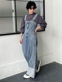 Women's Plain Minimalist Casual Denim Bib Pants Light Wash Casual  Sleeveless Denim Colorblock,Plain Overall Non-Stretch  Women Clothing, size features are:Bust: ,Length: ,Sleeve Length: Trendy Denim Overall Pants, Trendy Denim Overalls, Styling Overalls, Trans Fashion, Baggy Overalls, Cute Overalls, Salopette Jeans, Long Denim Skirt, Fashion Aesthetics