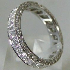 1.00CT Eternity Promise 935 Argentium Silver 3 Rows Pave CZ statement Ring  | eBay Argentium Silver Jewelry, Argentium Silver, Anniversary Bands, Eternity Ring, Statement Ring, Wedding Engagement, Stone Color, Statement Rings, The Row