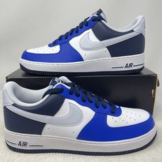 New with Box Box may contain damage Authentic product If you are purchasing the item, please do research and/or refer to the proper sizing guide to ensure that it will fit Air Forces, Nike Air Force 1 07, Nike Air Force 1, Air Force 1, Nike Air Force, Blue Man, Air Force, Royal Blue, Nike Air