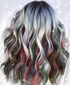 Holiday Hair Color, Hair Creations, Christmas Hairstyles, Looks Party, Holiday Hairstyles, Christmas Hair, Creative Hairstyles