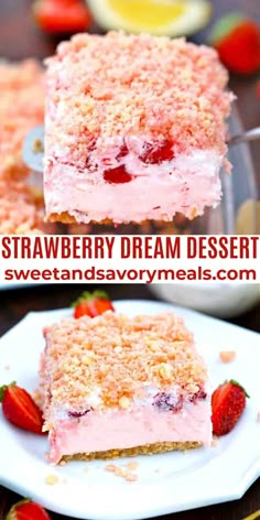 this strawberry dream dessert is made with fresh strawberries and ice cream