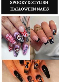 Halloween Bat Nails, Halloween Nail Colors, Silhouette Nails, Rhinestone Halloween, Festive Nail Designs, Latest Nail Designs, Elegant Nail Art, Bold Statements