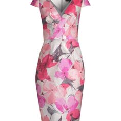 Aidan Mattox Metallic Floral Cocktail Dress V-Neck Cap Sleeves Concealed Back Zip Closure 100% Polyester Lined Dry Clean Imported We Are Grateful For Your Business, All Sales Are Final. Elegant Floral Print V-neck Evening Dress, Elegant Pink V-neck Cocktail Dress, Fitted Pink V-neck Dress For Cocktail, Pink Fitted V-neck Dress For Cocktail, Fitted Floral Print V-neck Dress For Party, Elegant Pink Fitted V-neck Dress, Elegant Pink Knee-length V-neck Dress, Elegant Floral Print V-neck Dress For Party, Elegant Party V-neck Dress With Floral Print