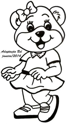 a black and white drawing of a teddy bear