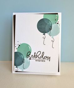 a birthday card with balloons on it