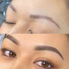 Tatooed Eye Brows, Powdered Brows Before And After, Eyebrow Powder, Eyebrow Tattoo Before And After, Power Brows, Microshading Eyebrows Before And After, Ombre Brows Before And After, Powder Ombre Eyebrows