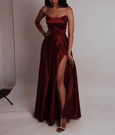 Dark Red Dresses, Strapless Prom Dress, Strapless Prom Dresses, Prom 2024, Prom Inspo, Womens Prom Dresses, Evening Party Gowns