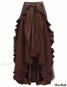 Olivia Mark - Solid Color Half-Skirt Stage Performance Costume for Halloween Pirate Skirt, Long Ruffle Skirt, Female Pirate, Pirate Dress, Steampunk Pirate, Steampunk Skirt, Gothic Skirt, Halloween Skirt, Womens Costume