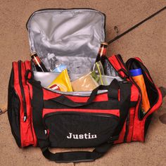 Cooler AND duffle bag. Loving the multi-purpose! Duffle Bag Sports, Back To University, Custom Cooler, Guys Trip, Cooler Tote Bag, Cooler Tote, Personalized Gifts For Men, Cooler Bag, Personalize Bag