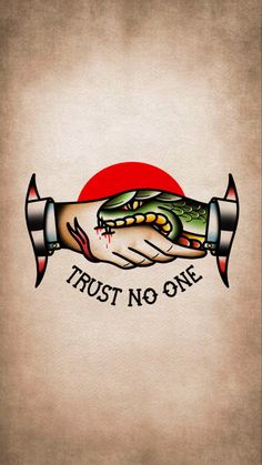 two hands holding an alligator with the words trust no one