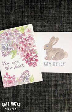 two greeting cards with the words you are the best and happy birthday