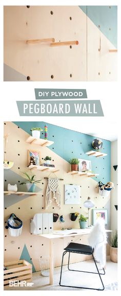 the diy plywood pegboard wall is so easy to make