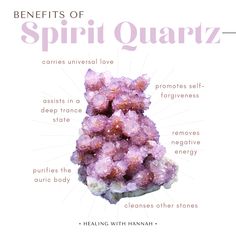 Spirit Quartz Crystal Meaning, Crystal Healing Room, Aura Chakras, Best Healing Crystals, High Vibrational Energy, Quartz Properties