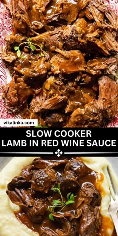 slow cooker lamb in red wine sauce