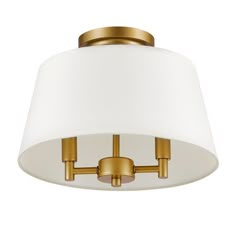 a light fixture with a white shade on it